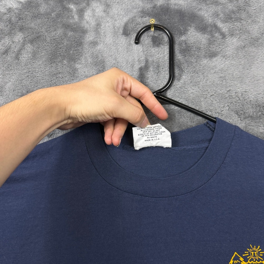 College Lane T-Shirt Mens XL Navy Camp Veritans Staff Vintage USA Made 50/50 - Picture 4 of 7